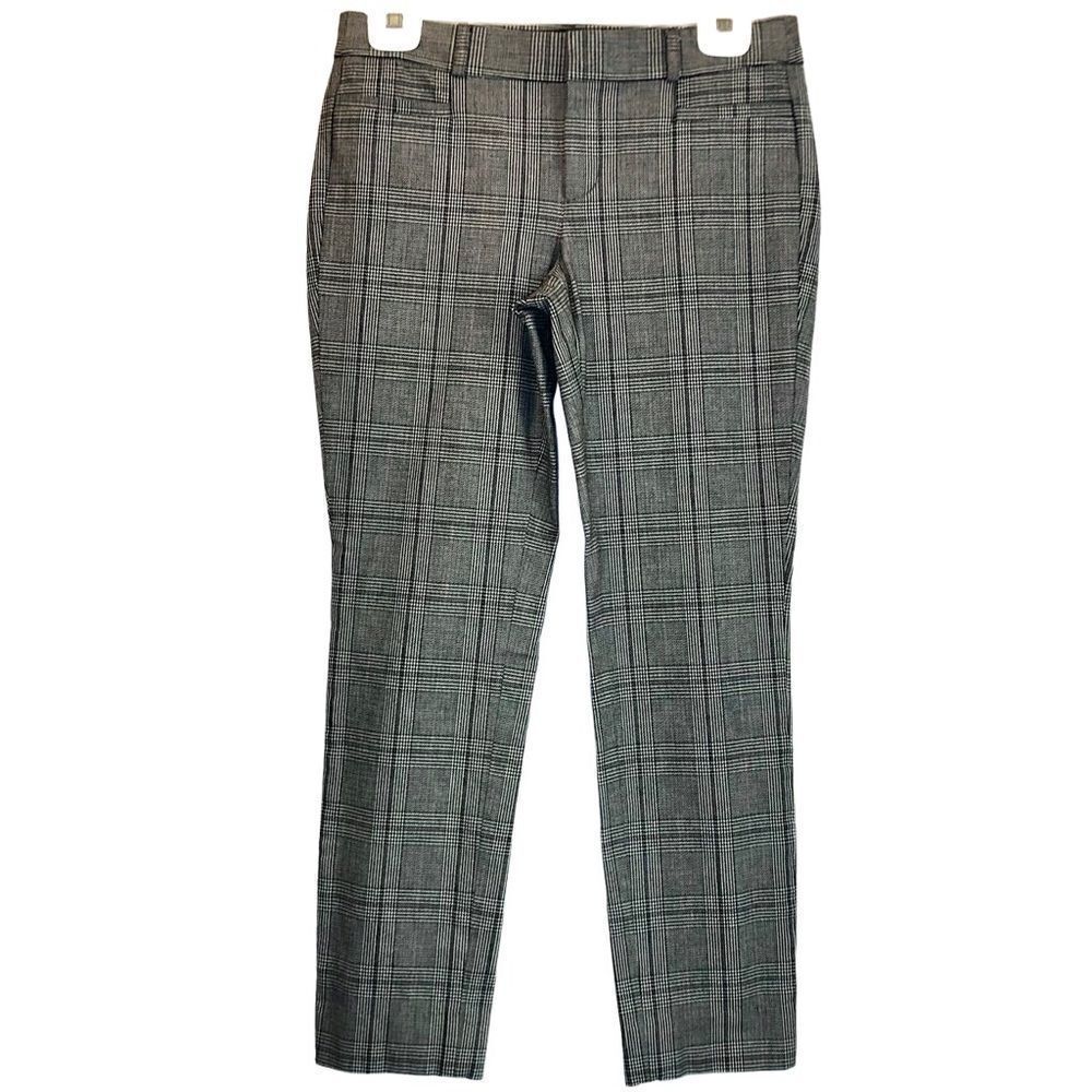 Banana Republic Sloan Plaid Slim Fit Ankle Pants in Black/White/Red Women’s 2